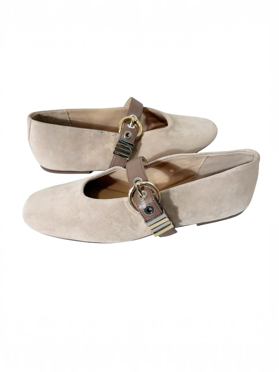 Steve Madden Shoes - Steve Madden Lucia Suede Beige Mary Jane Buckle Ballet Flats Size 6